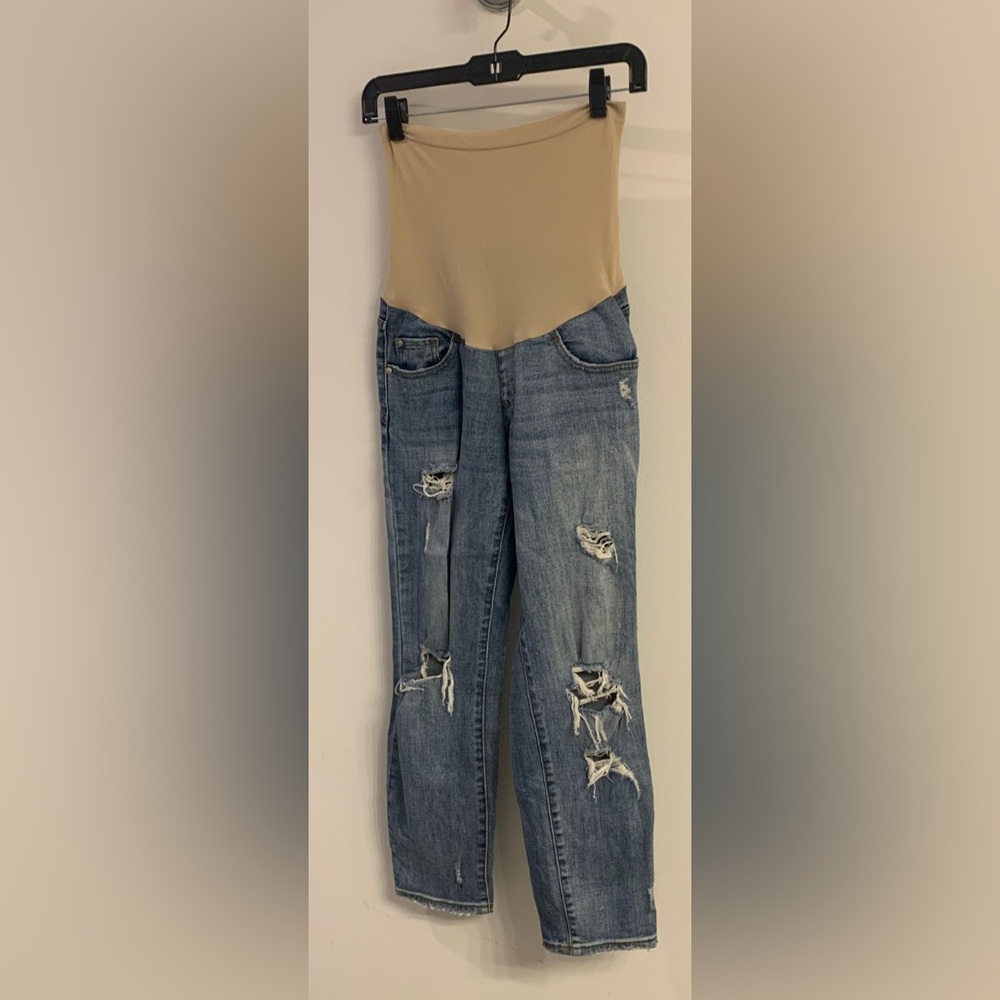Luxe Essentials Denim Maternity Boyfriend Jeans